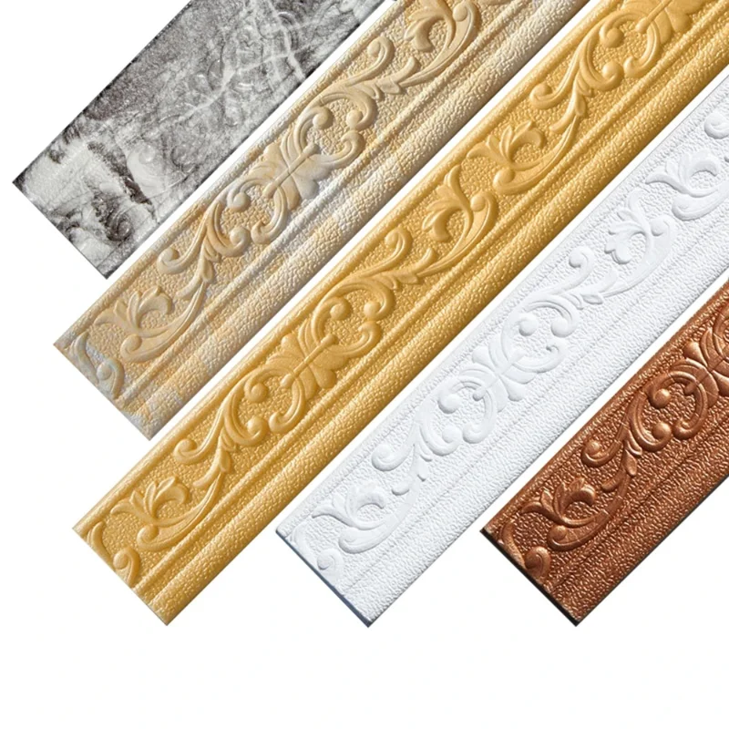 10m/roll 3D stena lemovanie linky Self Adhesive solting Bradere vodotesná nálepka tapety pre tapetu pre obývaciu izbu Domáca dekorácia