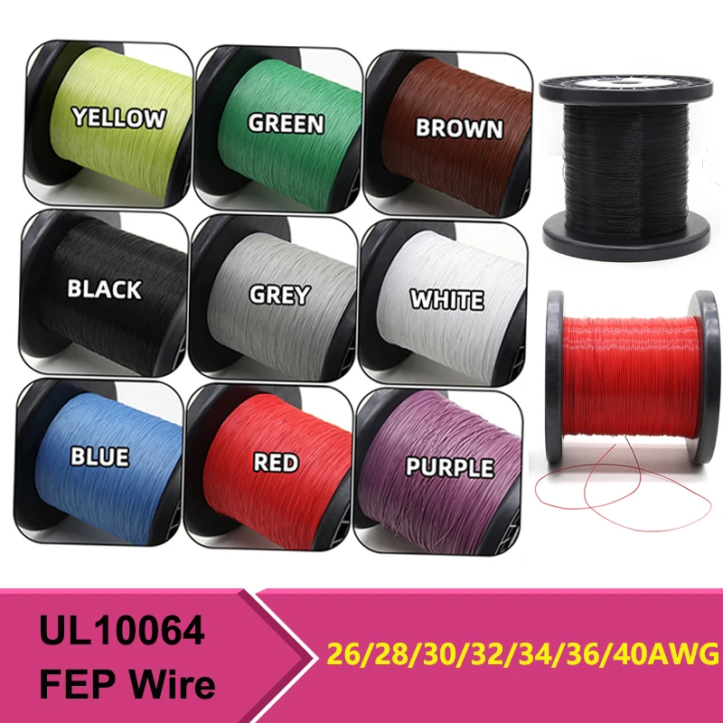 10m ~ 100 m UL10064 FEP drôt 40/36/34/32/30/28/26awg PTFE PLAS PLASKÉ Ultra jemné mikropodnikové drôty SOLDER SOLDER VYRAVIŤ