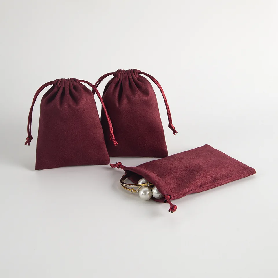 10pack 8x10cm tmavo zelené šnúrkové tašky zamatové šperky obalové vrecká elegantné svadobné tašky