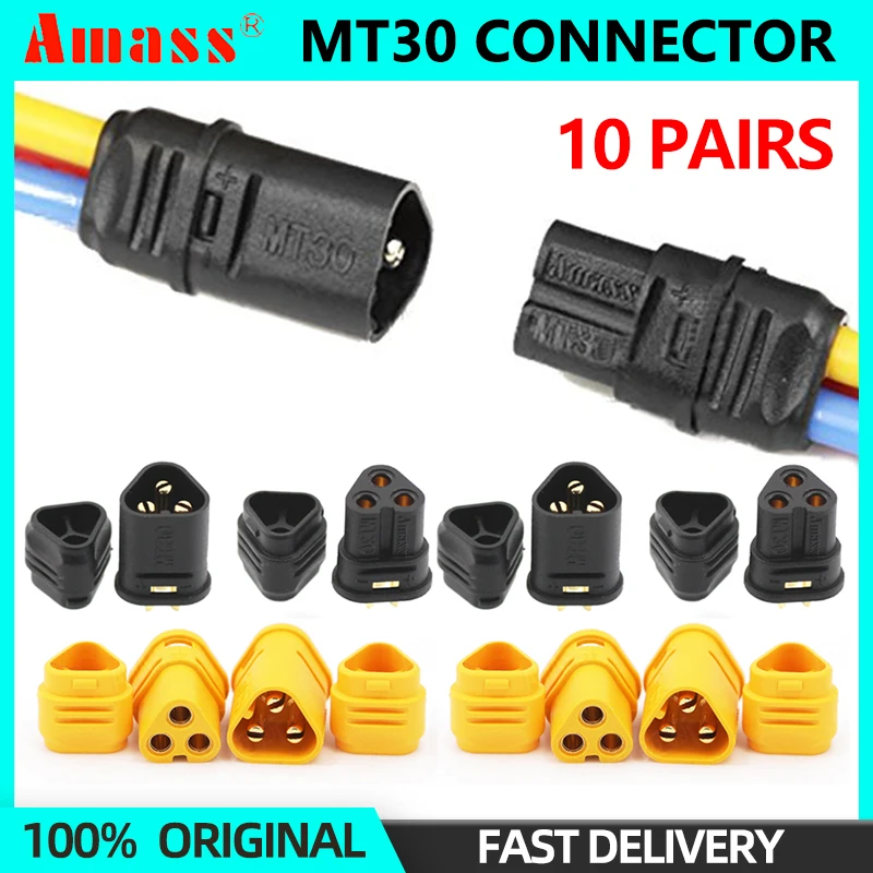 10PAIR AMASS MT30 2 mm 3-kolíkový konektor / konektor motora / súprava plug pre RC LIPO batériu RC Model QuadCopter Multicopter