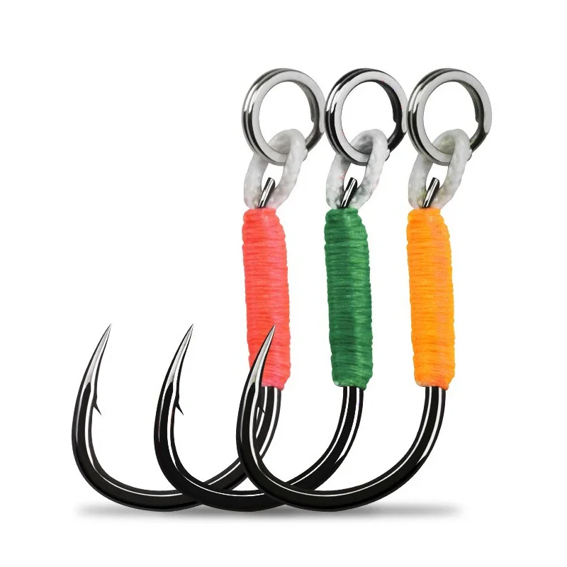 10pair/lot Fishing Hook Jig Double Pairoks Barbed Thread príslušenstvo Pesca High Carbon Ocen Fishing Lure pomalé prípravky