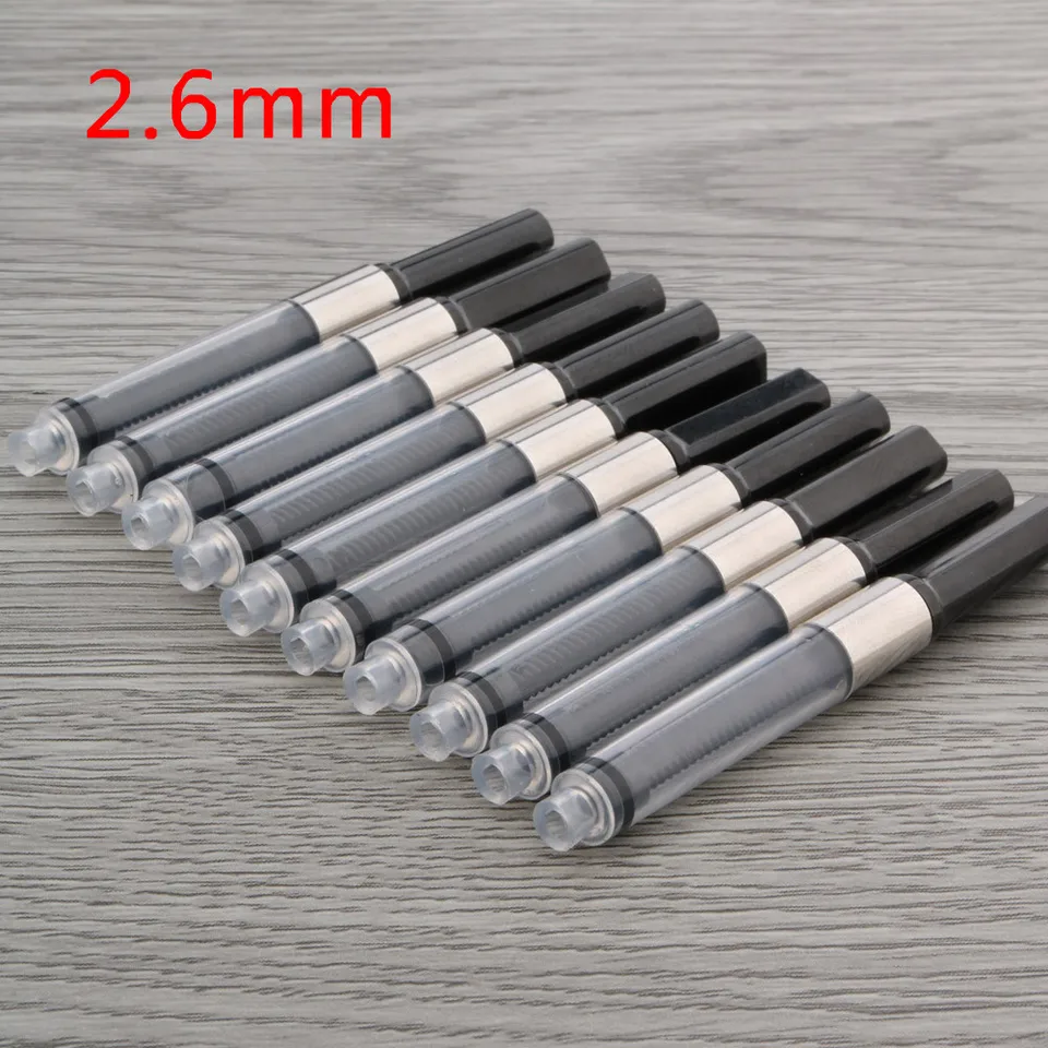 10pc 2,6 mm s malými otvormi Plastový kovový kovový prsteň Kancelária Písanie fontány Pen Atrament prevodník Priehrada Priehrada Bartridges