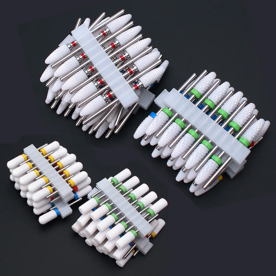 10pc keramické bitky na nechty súprava frézka Cutter Electric manikúrové súbory Kutiva