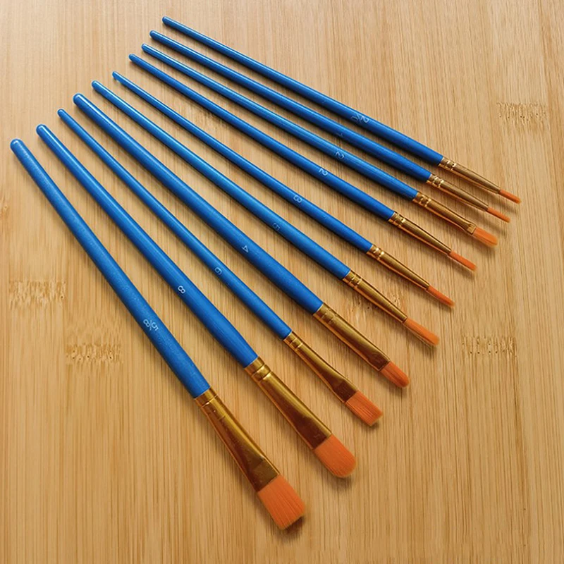 10pc lakovacia súprava nylon maľba kefka krátky prút Olej Akrylová kefka Watercolor Penko Kvalitné profesionálne umelecké potreby
