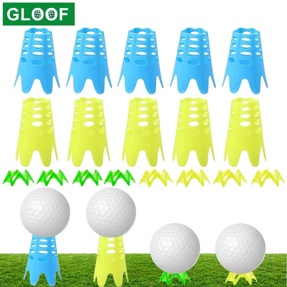 10pc plastové golfové odpaliská golfový simulátor Tees Golf Mat Tees Pracovná pre trávnik a driving Range Claw Tee