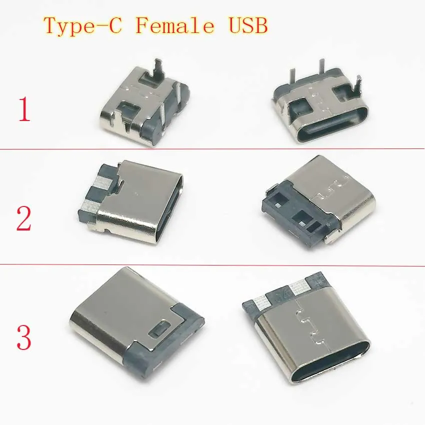 10pc Type-C 2P 90 stupňov Spájkovací drôt, predná a zadná dvojstranná zástrčka, jednoduchá plug-in-doska s rýchlym nabíjaním 2P