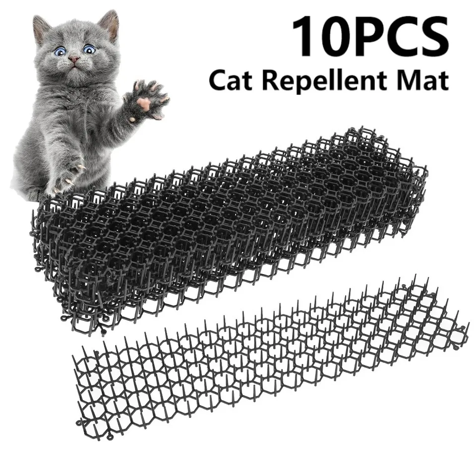 10pc záhradnícke anti mačka sieť pre mačky scat rohože stromy špíše pichľavé prúžky