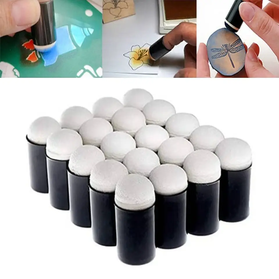 10pc špongia s prstom Daubers Nástroj Daubers Scrapbooking Sponger pena Aplikujúca atramentovú kriedovú kriedu na farbenie