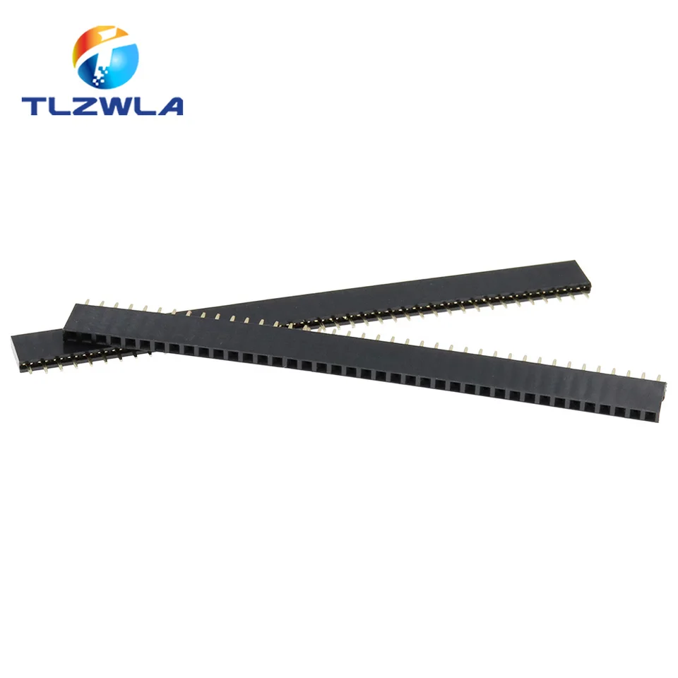 10pcs 1x40 PIN s jedným riadkom Rovná samica hlavičky 2,54 mm Strip Strip Connector 140 40p 40pin 40 pin pre PCB Arduino