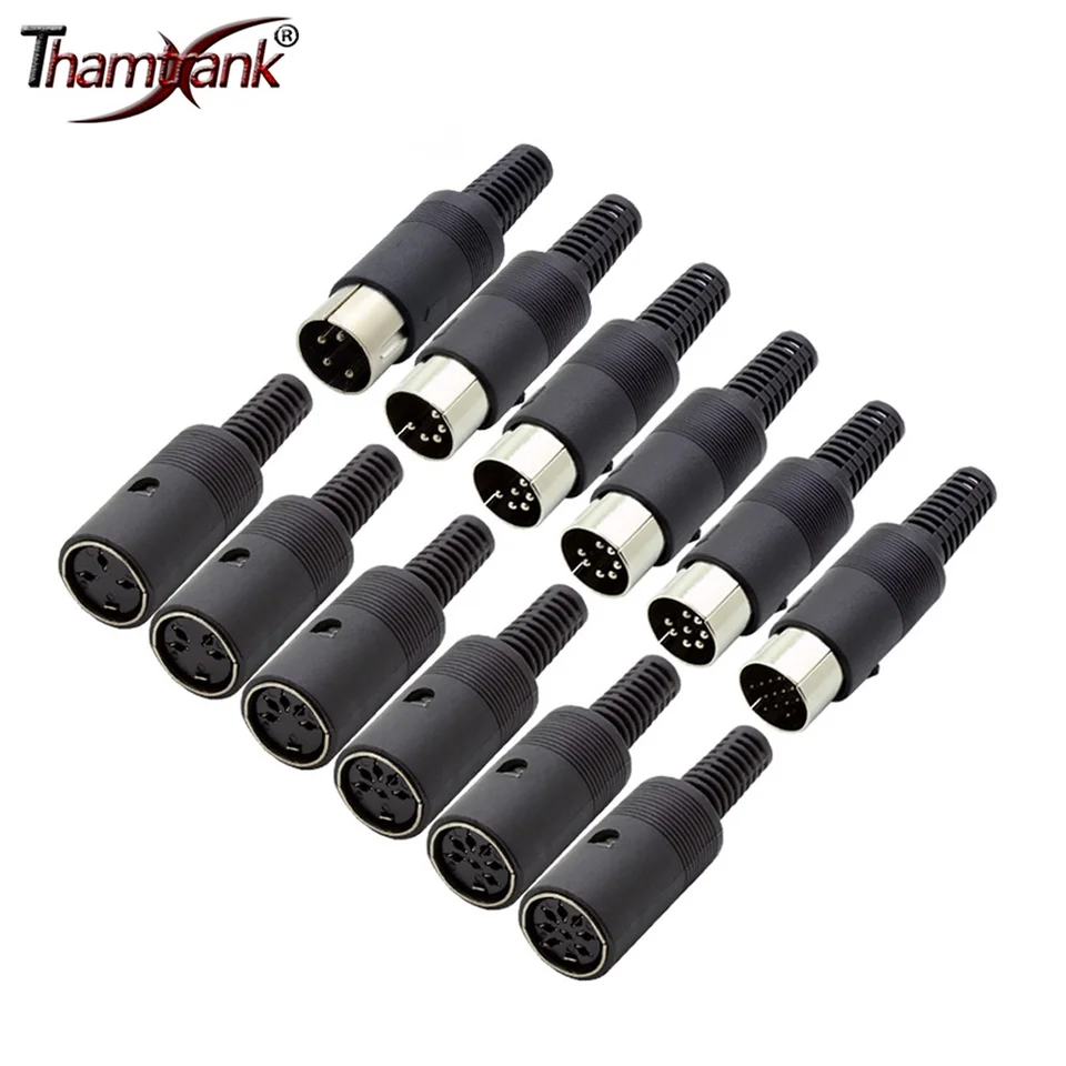 10pcs 3/4/5/6/7/8/13 PINS DIN CONTOKTOR MESE/ŽENÁ DIN Plug Jack Jack Socket Konektor podvozku Kábel s plastovou rukoväťou