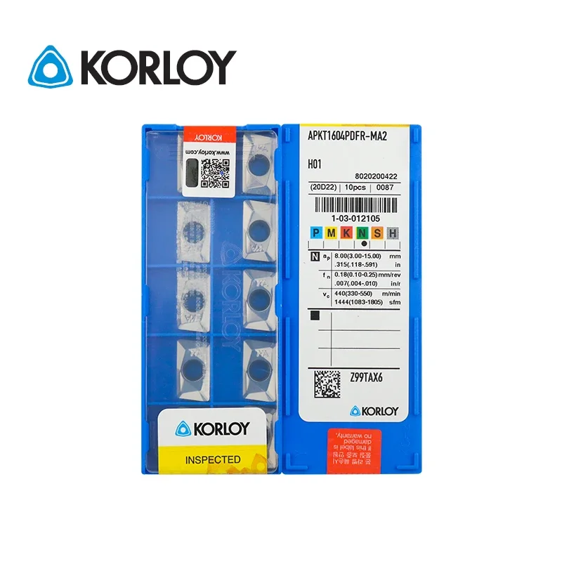 10pcs Korloy apkt apkt1135pdfr apkt1604pdfr Apkt1604pdsr 0,8r MA3 MA2 MM H01 NCM325 PC6510 PC3500 CNC CNC mlyning mlyning