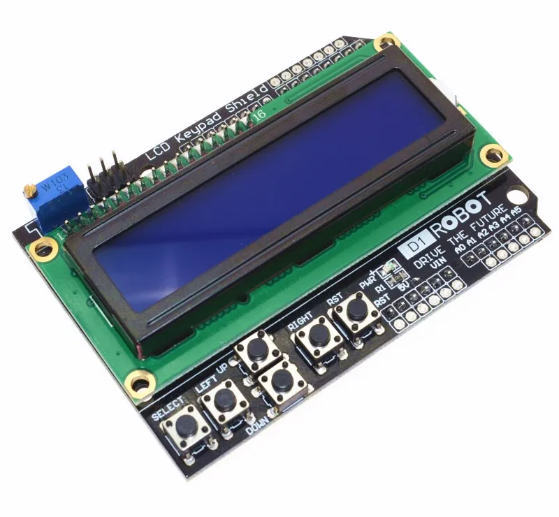 10pcs LCD Keypad Shield LCD1602 LCD 1602 Displej pre Arduino Atmega328 ATMEGA2560 RASPBERRY PI UNO Blue Screen