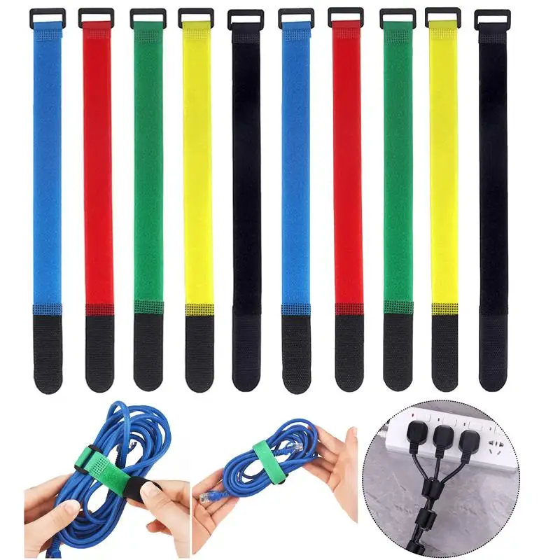 10pcs opakovane použiteľná hák nylon nylon reverzné popruhy farebné upevňovacie pásky