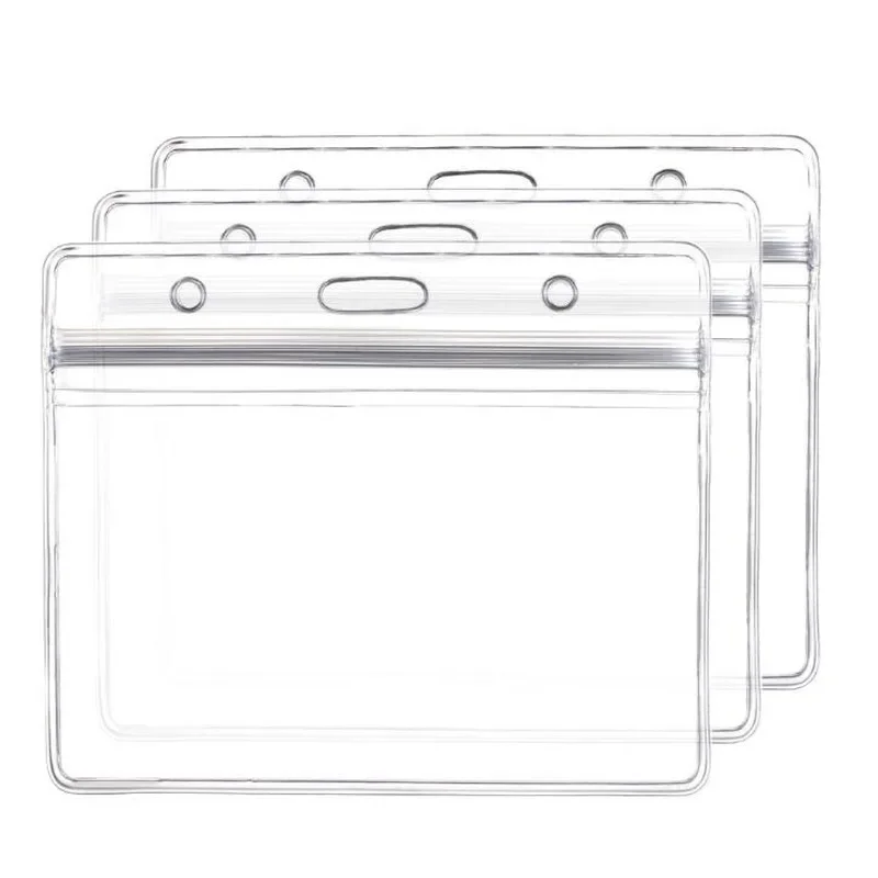 10pcs/set držiak odznaku Vertikálne vodorovné softvérové ​​pracovné povolenie Transparentné ID značky Zamestnanec Pass Work Card Protector