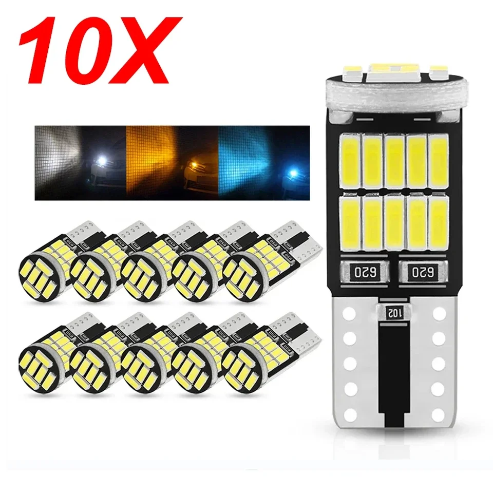 10pcs T10 W5W 194 501 LED CANBUS ŽIADNA chyba vozidla Vnútorné svetlo T10 26 SMD 4014 ČIPNÉ BIELE INŠTRUMENT LISH LAMP 12V