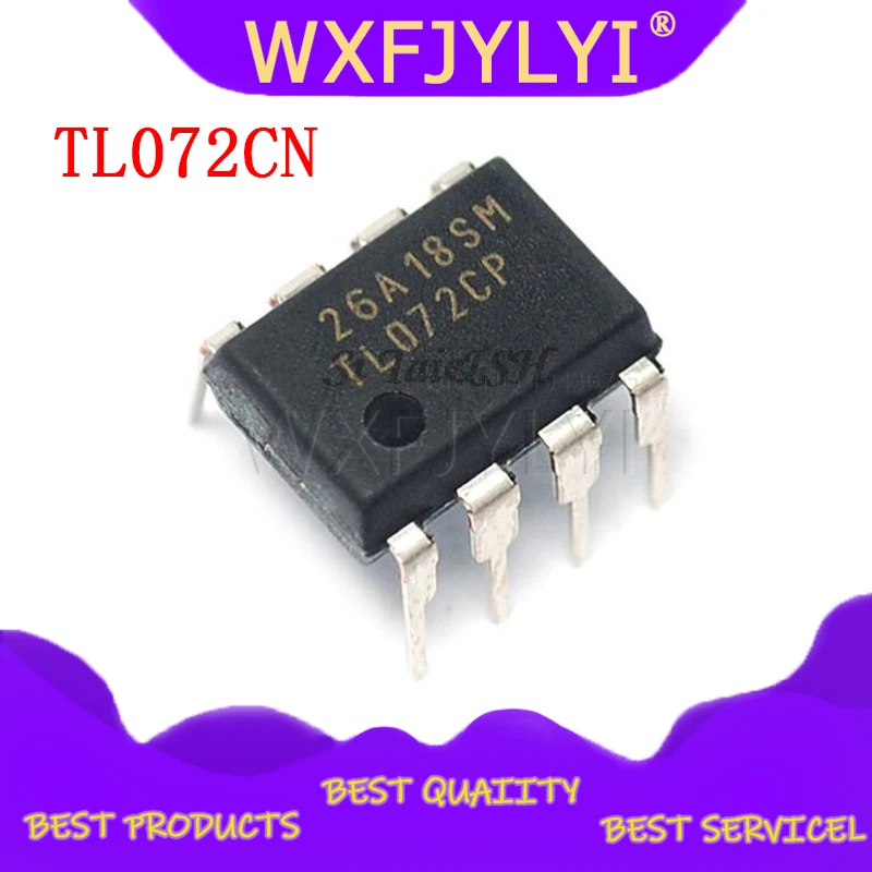 10pcs/šarža tl072cn tl072 tl072c tl072cp dip -8 = njm072d 072d zosilňovače - OP AMPS dvojité nízky hluk JFET Nový originálny originálny
