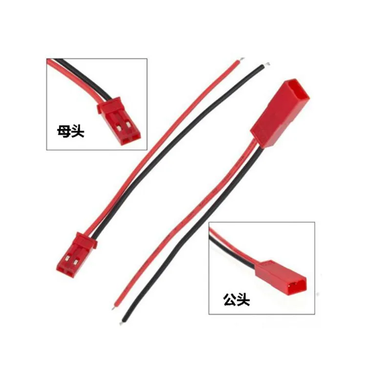 10PIRS 2PIN JST 22AWG 10 cm ihrisko 2,54 mm samec a ženský drôtový konektor pre model DIY RC Model