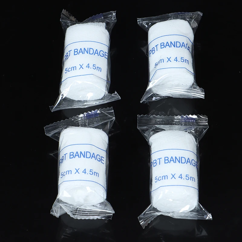 10Rolls/šarža 5cmx4.5m PBT Cotton Elastic Bandage Medical Dodávka Zodpovedanie prvej pomoci GAUZE ROOD DREHO DREVIDA Pohotovostná starostlivosť
