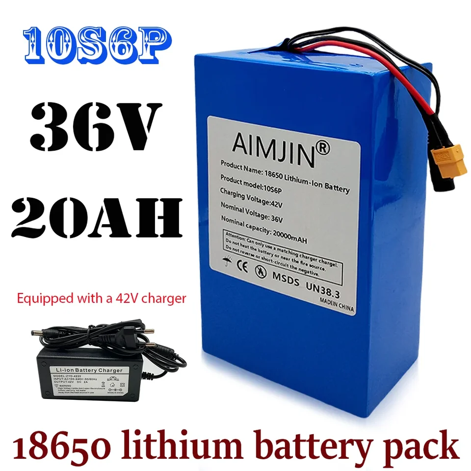 10S6P 36V 20AH Úplne nový originálny 500-1000W Veľká kapacita lítium batérie používa väčšinu vozidiel a podporuje prispôsobenie výrobkov