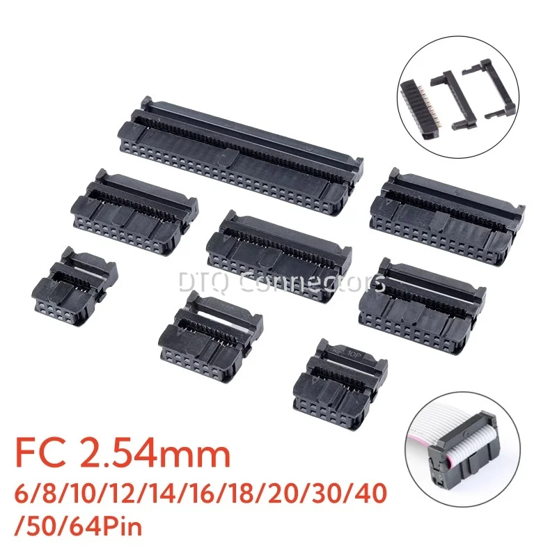 10set FC-6P FC-8P FC-10P FC-12P FC-14P FC-16P FC-20P IDC SUCKET 2X5 PIN DUAL ROW TIST