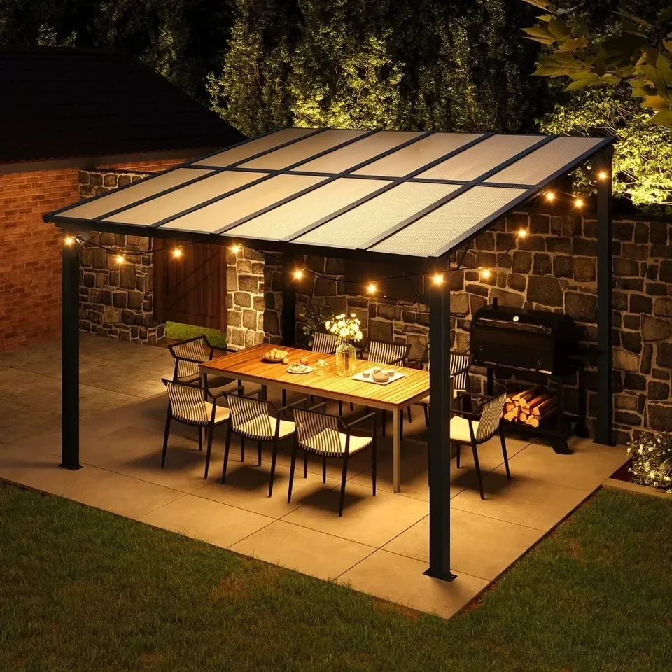 10'x 12 'altánok, nástenné altánky Pergola na výške, vonkajšie terasy, veľké nástenné markízy, paluby, paluby