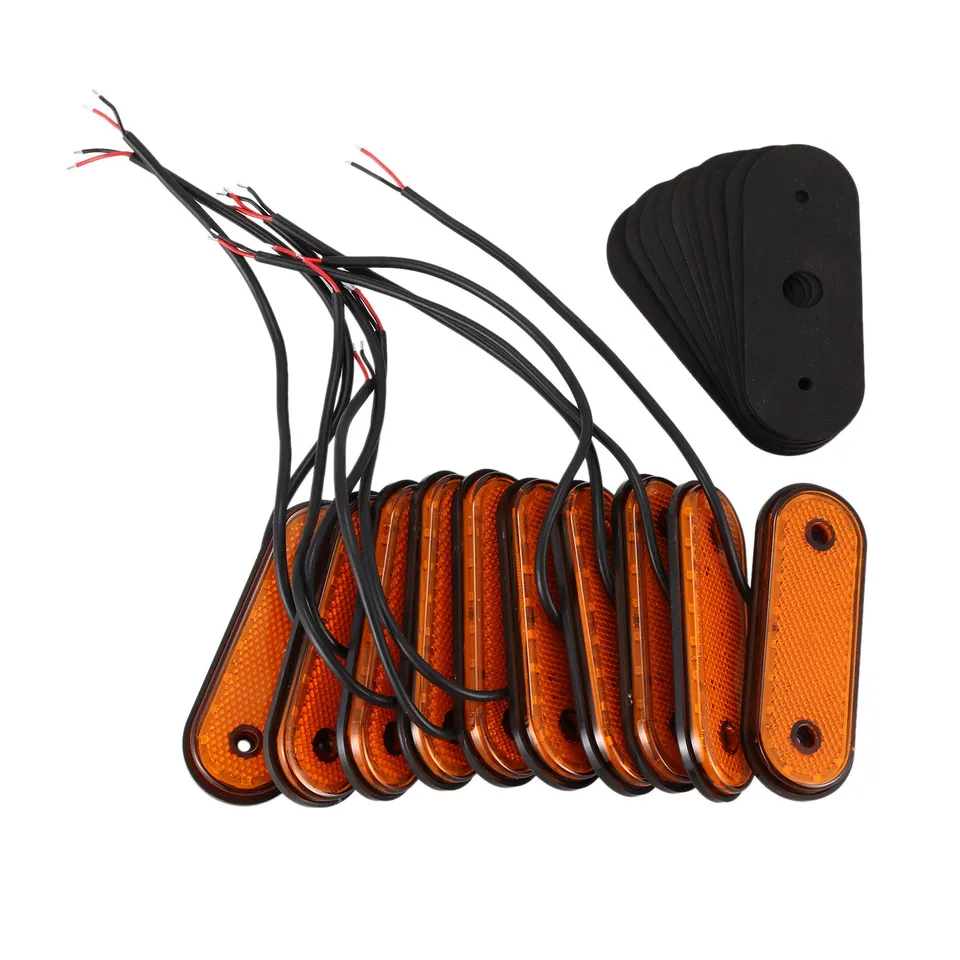 10x 20led žlté bočné značky Light 24V LED zadné svetlo LAMP LAMP pre nákladné vozidlo, Pickup prívesu RV príves