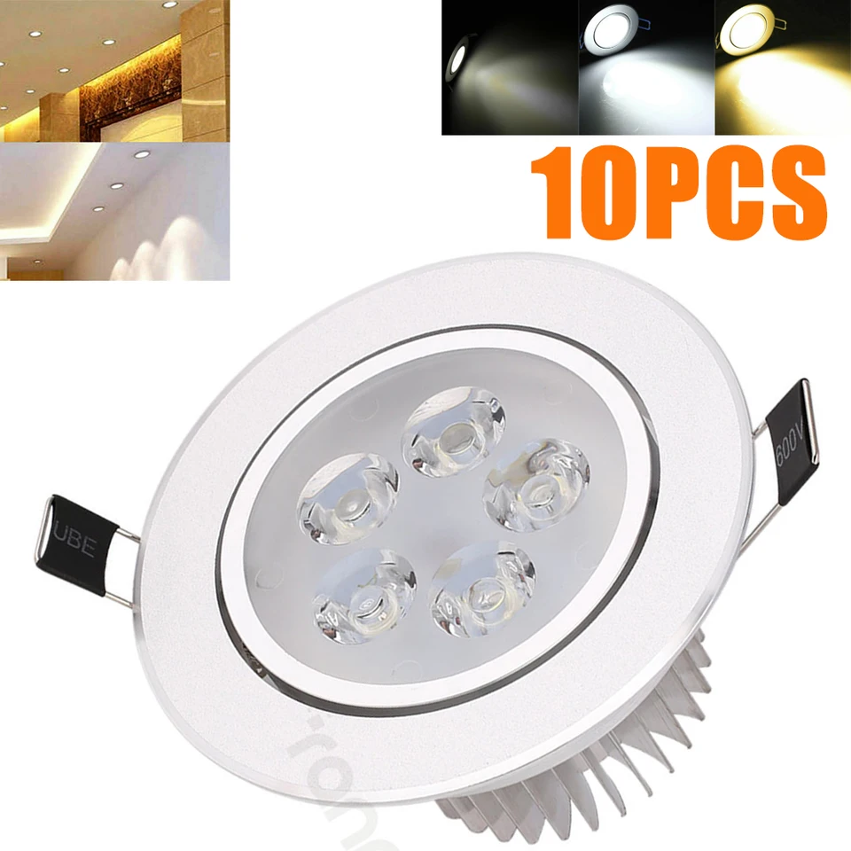 10x 5W LED ZATVORENÝ Strop downlight Cool Warm Natural White Panel lampa 220V 110V +Svetlá svetlo vodiča dole pre domáci hotel