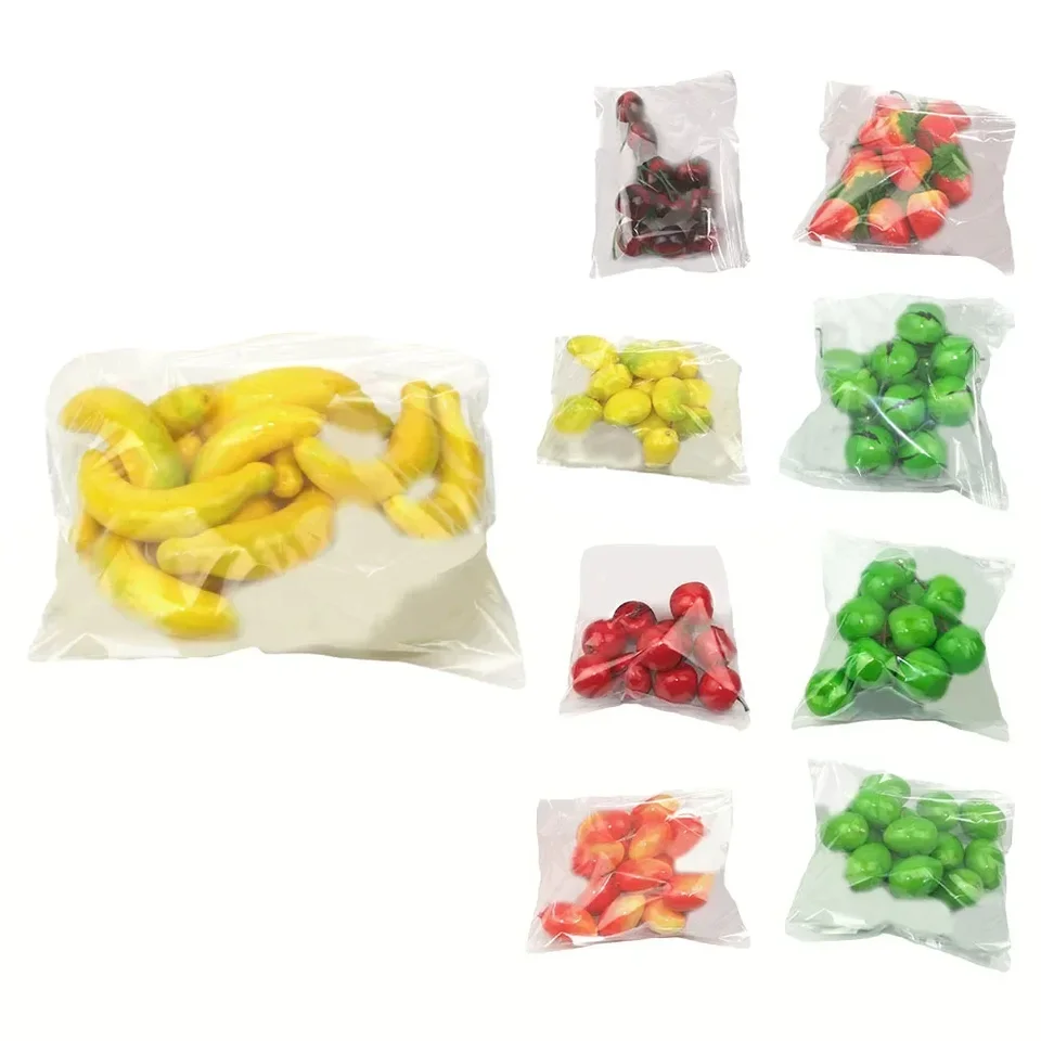 10x Mini umelé ovocie falošné čerešňové mango vodné melón banán limetkové jahodové modely Ornament Photography-Props Domovod