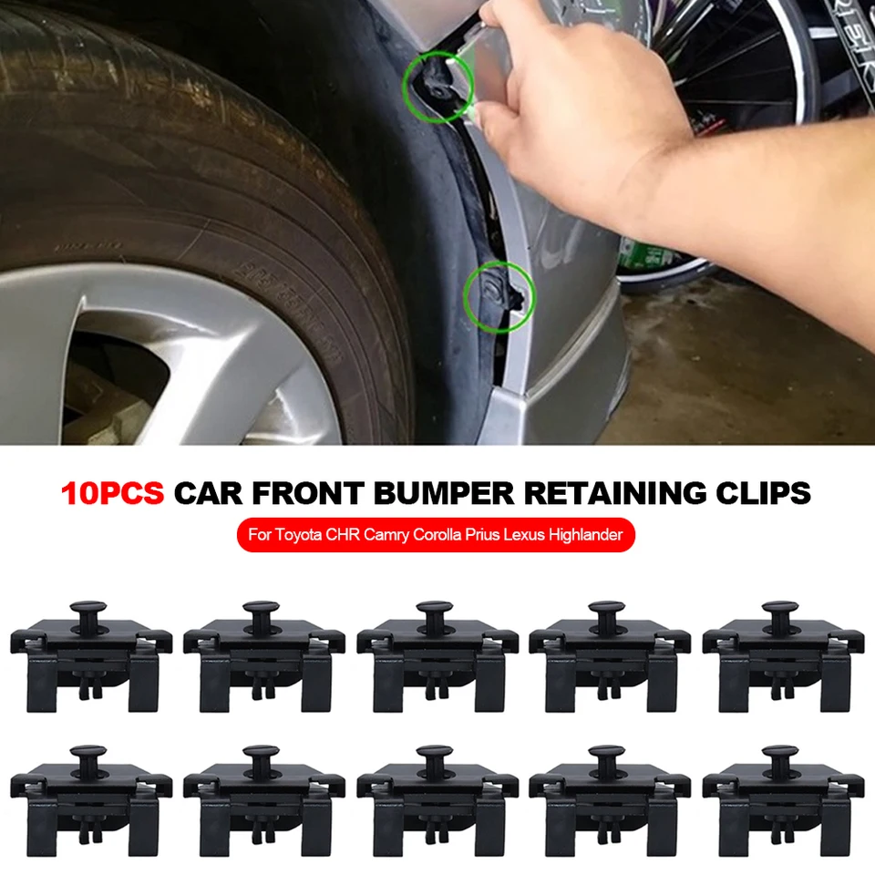 10x predný nárazník na nárazníku na nárazníku Fender Fender Upevňovače pre Toyota Chr Camry Corolla Prius Lexus Highlander Reiz Reiz камри 40