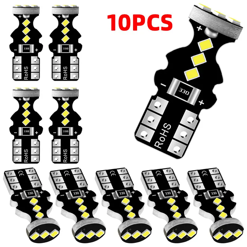 10x T10 High -Power LED lampa W5W LED ŠPECIÁLNA DOPLNOSŤ SVETLÁ SVETLÁ SVETLÁ SVETLO Vnúbené svetlá