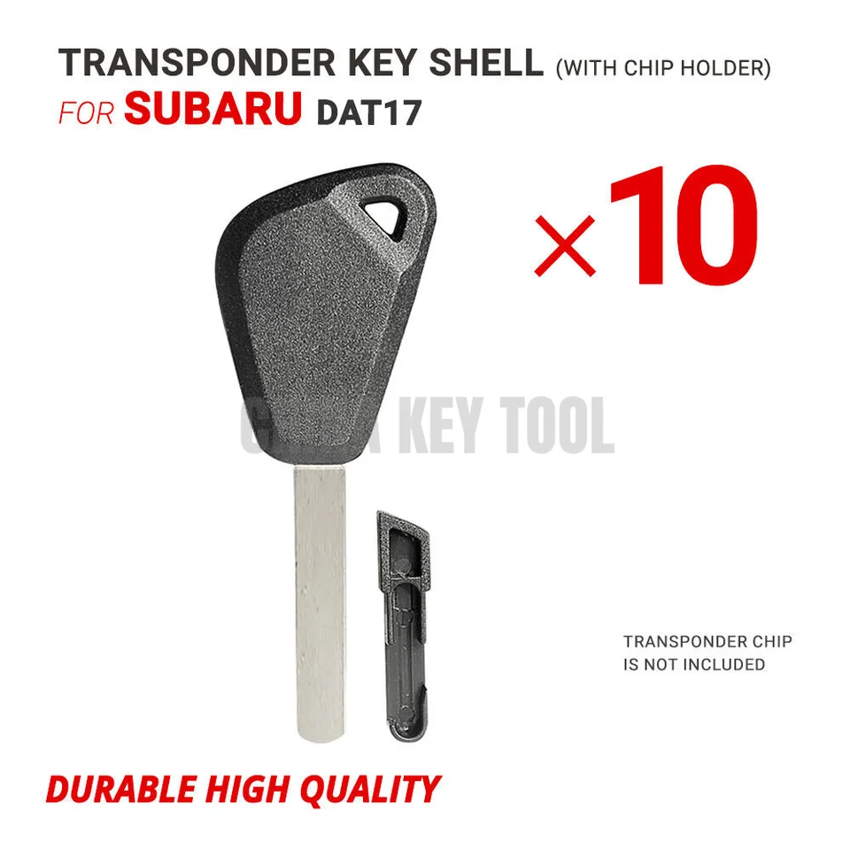 10x Transponder Key Shell pre Subaru DAT17 s vysokou kvalitou držiteľa čipu