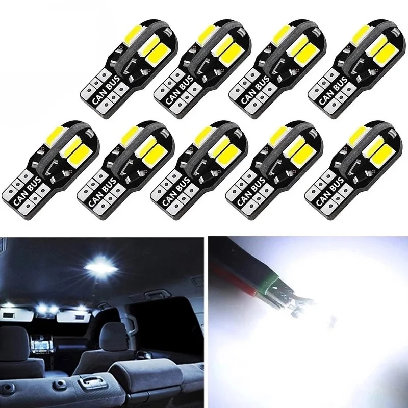 10x W5W T10 LED žiarovky CANBUS 4014 SMD pre Audi A4 A5 A6 B5 B6 B7 Q3 Q5 Q7 RS Quattro S Line C5 C6 TT Sline A3 A7