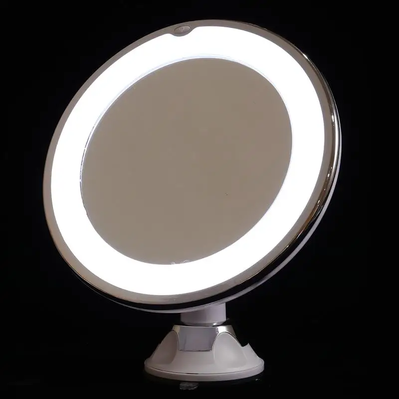 10x zväčšovacie make -up zrkadlo s prísavkovým pohárom otáčajúca sa lampa LED lampa Kúpeľňa zrkadla zrkadlo stolové kozmetické zrkadlo 7 palcov
