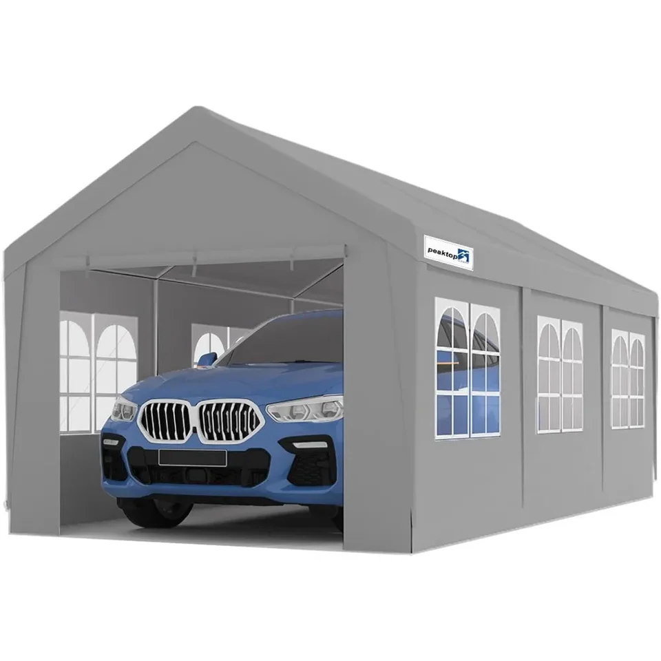 10x20 ft pre ťažobnú auto Carport Car s odnímateľnými bočnými stenami okna, prenosným prístreškom na garážové člnov