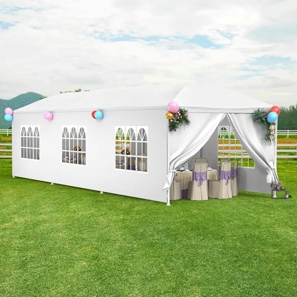 10x30ft White Party Stan, Outdoor Canopy Stan, Svadobný stan s ťažkým dňom Vodotesný teračný altánok podujatia pre večierky