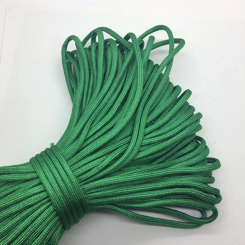 10YDS/LOT Green Paracord náramky Lope 7 STRÁNKA PARACHUTE CORD CAMPING HUDBA #SZ61