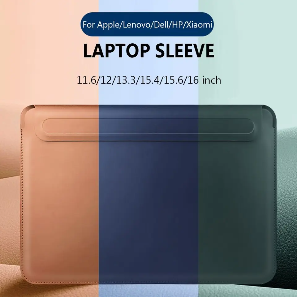 11 13 15 palcový profesionálny magnetický krycí puzdro stojan ultrabook rukávy pu kožený laptop tašku pre Macbook Air M1 Pro