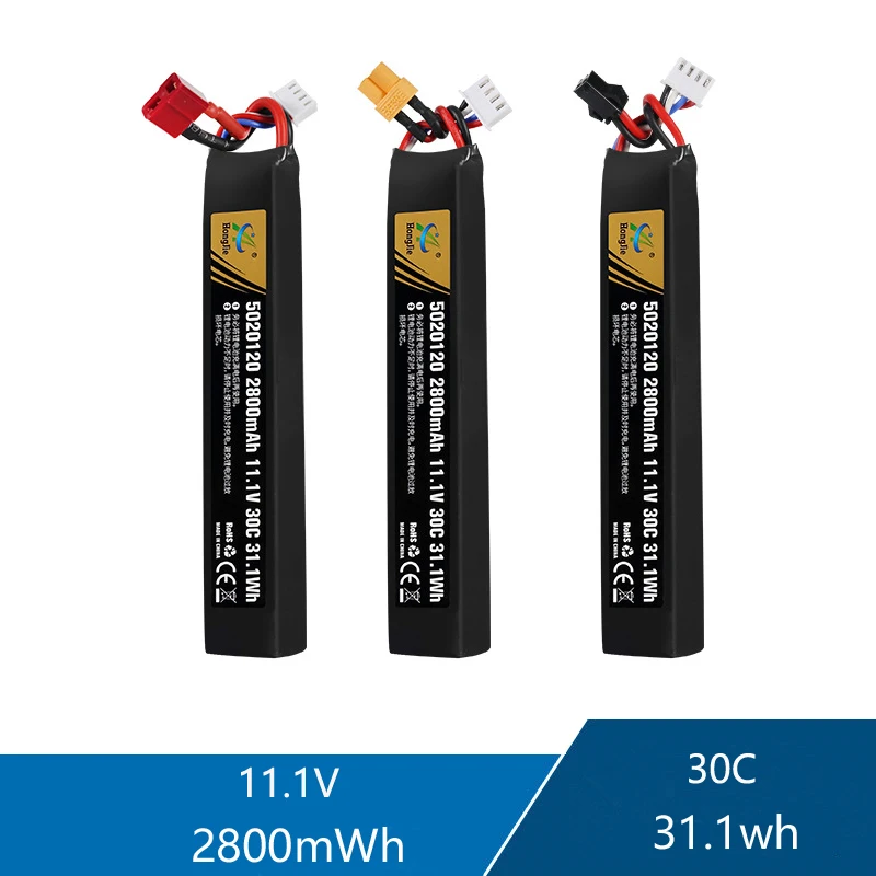 11.1V 2800 mAh Nabíjateľná lipo batéria pre vodnú pištoľ Soft Air Gun Gun Gun Four Drimo Drimo Control Auto 30c
