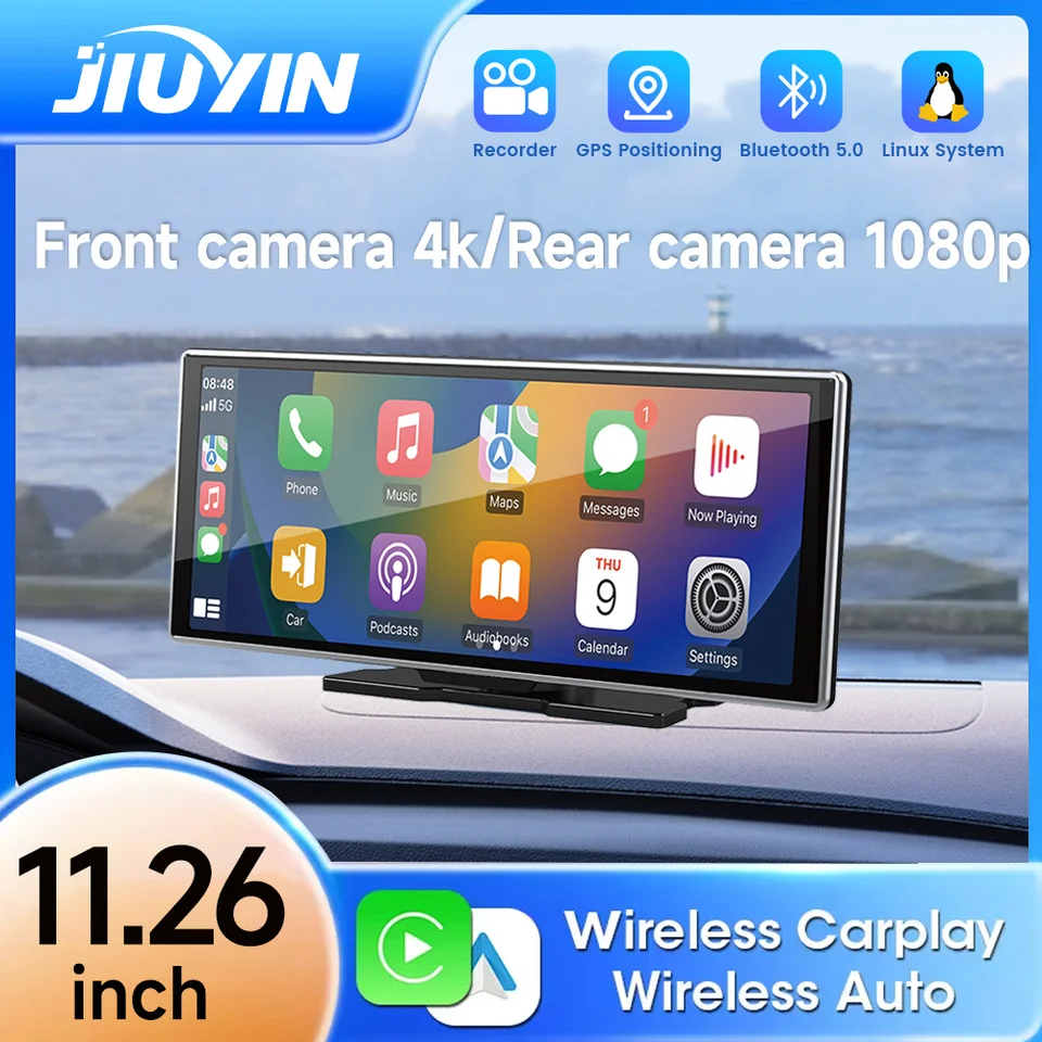 11,26 palca 4K HD DVR Universal Car Radio Radio Multimedia Navigation Wireless Carplay Apple Android Auto Mirror Music Player Car Scree