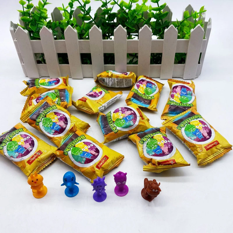 11-62ks Originálna značka Bonstick Stikees slepá taška PVC postava Stick Stick Animal Farm Monster Mini roztomilý darček pre dieťa