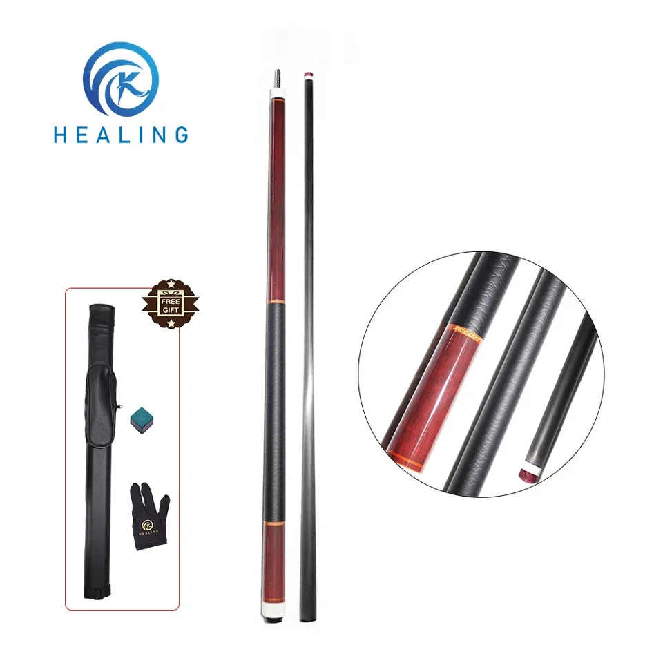 11,8 mm hra na cue uhlíkové vlákno+sklenené vlákno UV imitácia drevené zrno cue prasačka Tip Juma Ferrule Black Technology Billiard Cue