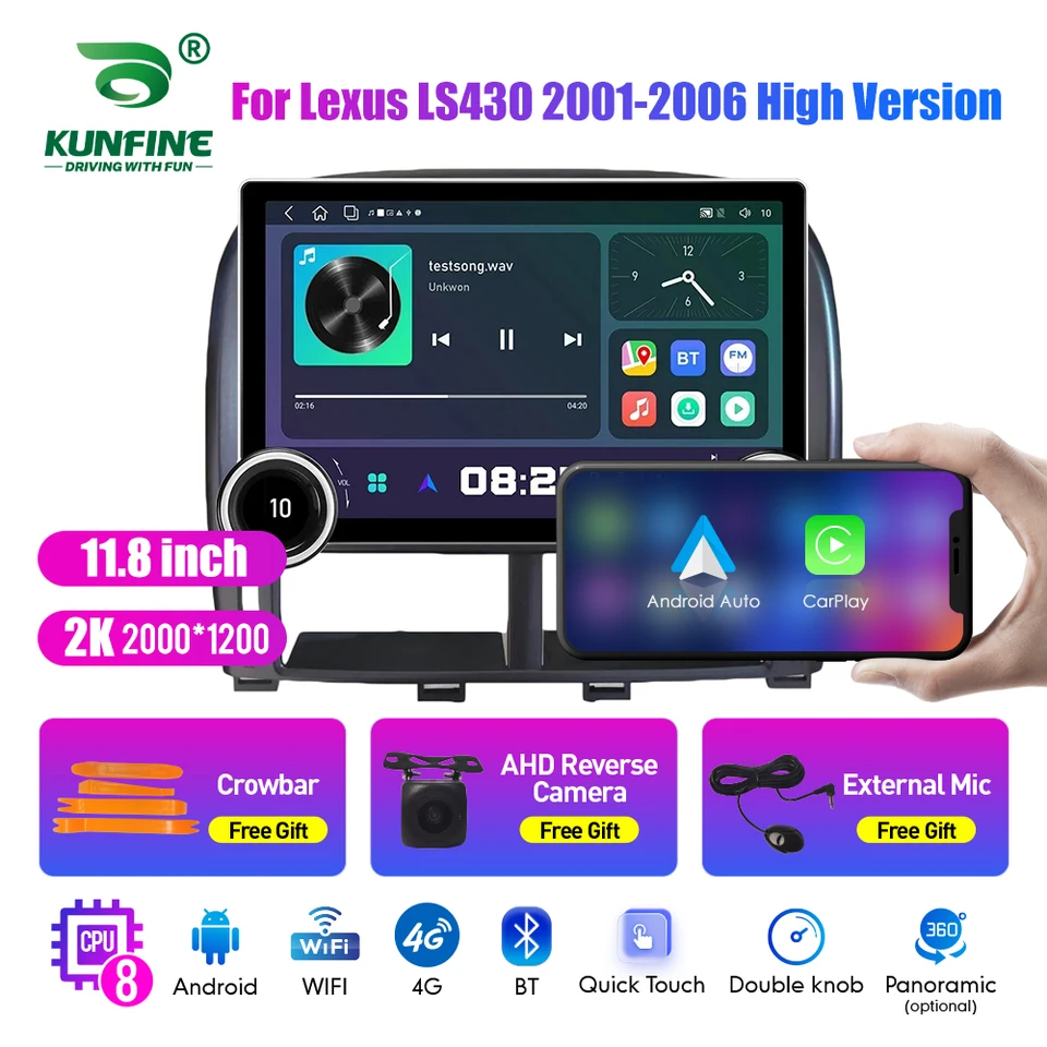 11,8 palca 2K dvojité gombíky 2 DIN Car Auto Radio pre Honda LS430 2001-2006 Automobilové rádio DVD multimediálne video prehrávač Android Auto CarPlay