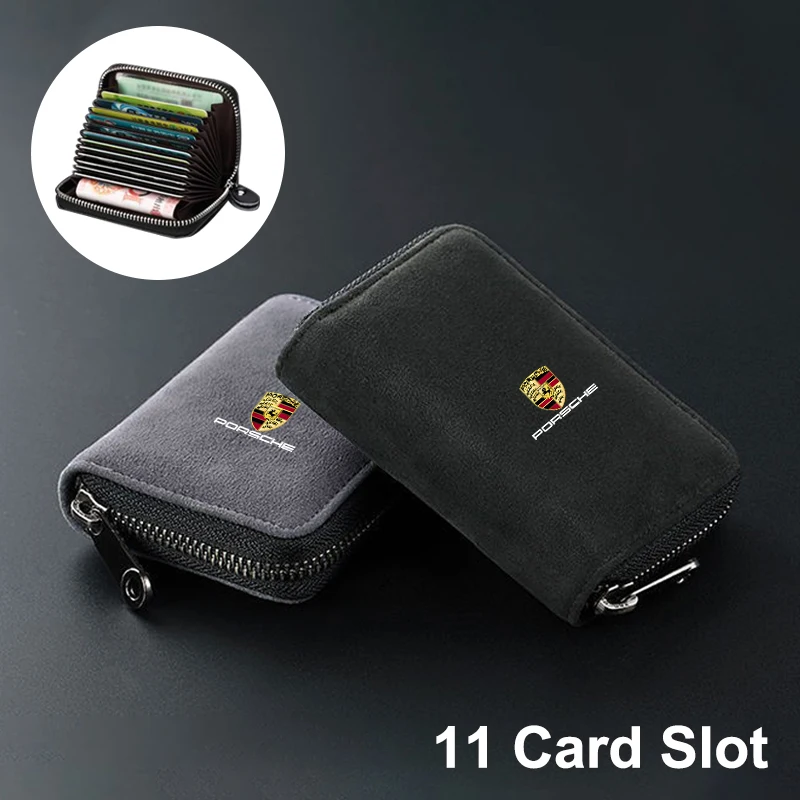 11-karta s automatickým automobilom pre vodičské preukazy vrecka na zips Coin Coin pre Porsche Panamera Cayenne Taycan 911 718 Macan Carrera-GT 928