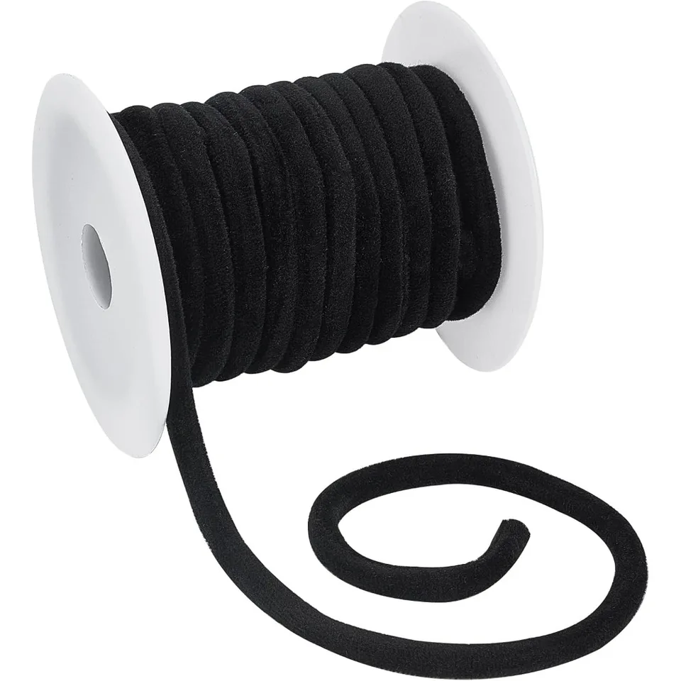 11 metrov 8 mm mäkký zamatový okrúhly kábel Čierna zamatová šnúra String Velvet Ribbon Velvet remeselníkov
