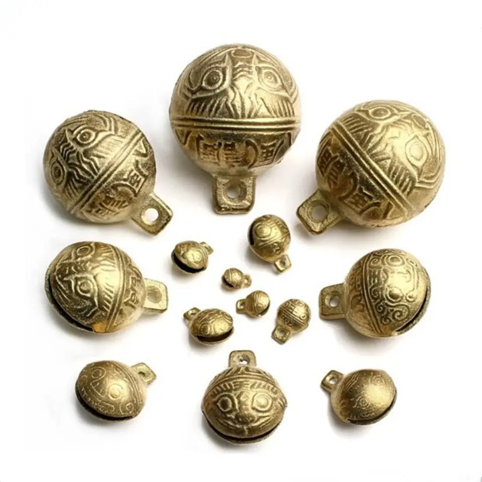 11 mm/14 mm/16 mm/18 mm/20 mm kovové zvončeky Čínsky štýl Meď Lucky Bell Pendant vianočné večierky Detské obojky zvončeky