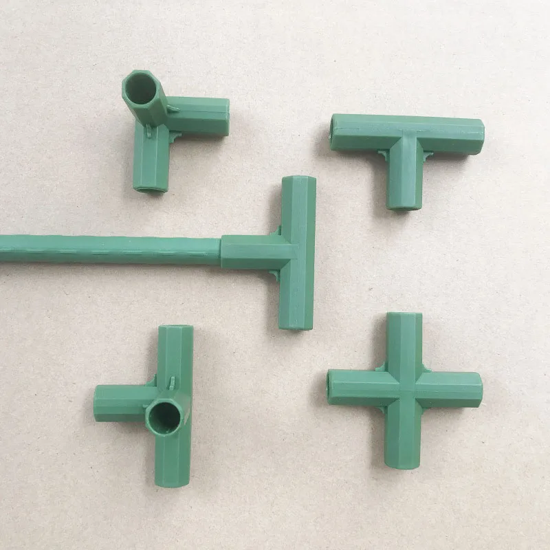 11 mm plastové záhradné stĺpy konektory skleníkových rámu spojky 3ways 4ways Tee Connector Plant Police Podporované DIY armatúry