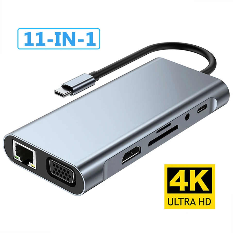 11-v-1 4K USB C 3,0 HUB Typ C až HDMI kompatibilný USB 3.0 Adaptér Typ C Hub Dock PD 87W USB C Splitter pre MacBook Pro Air