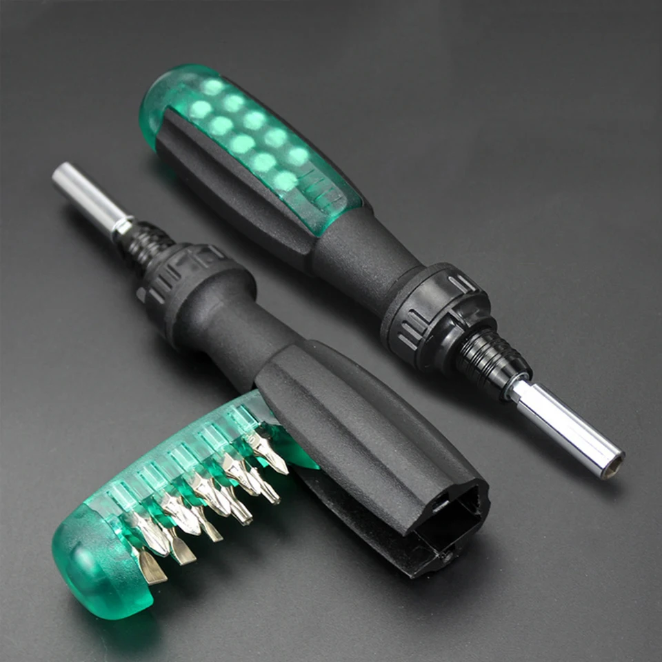 11-v-1 prenosný multibitový skrutkovač Ratcheting skrutkovač Teleskoping CR-V magnetický skrutkovač Multitool s 10 bitmi veľkostí
