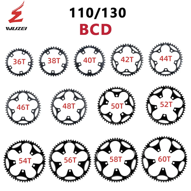 110 130 BCD ROAD BIKE 5 skrutiek skladací bicykel Crankset 36T 38T 40T 42T 46T 50T úzka so širokou hviezdou bicykel s jedným rýchlostným kľukom