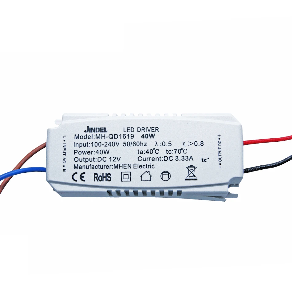 110V 220V až DC12V Konštantné napätie LED ovládač 12W 20W 40W 60W 100W LED osvetlenie transformátora Direct prúd napájacie napájanie CE